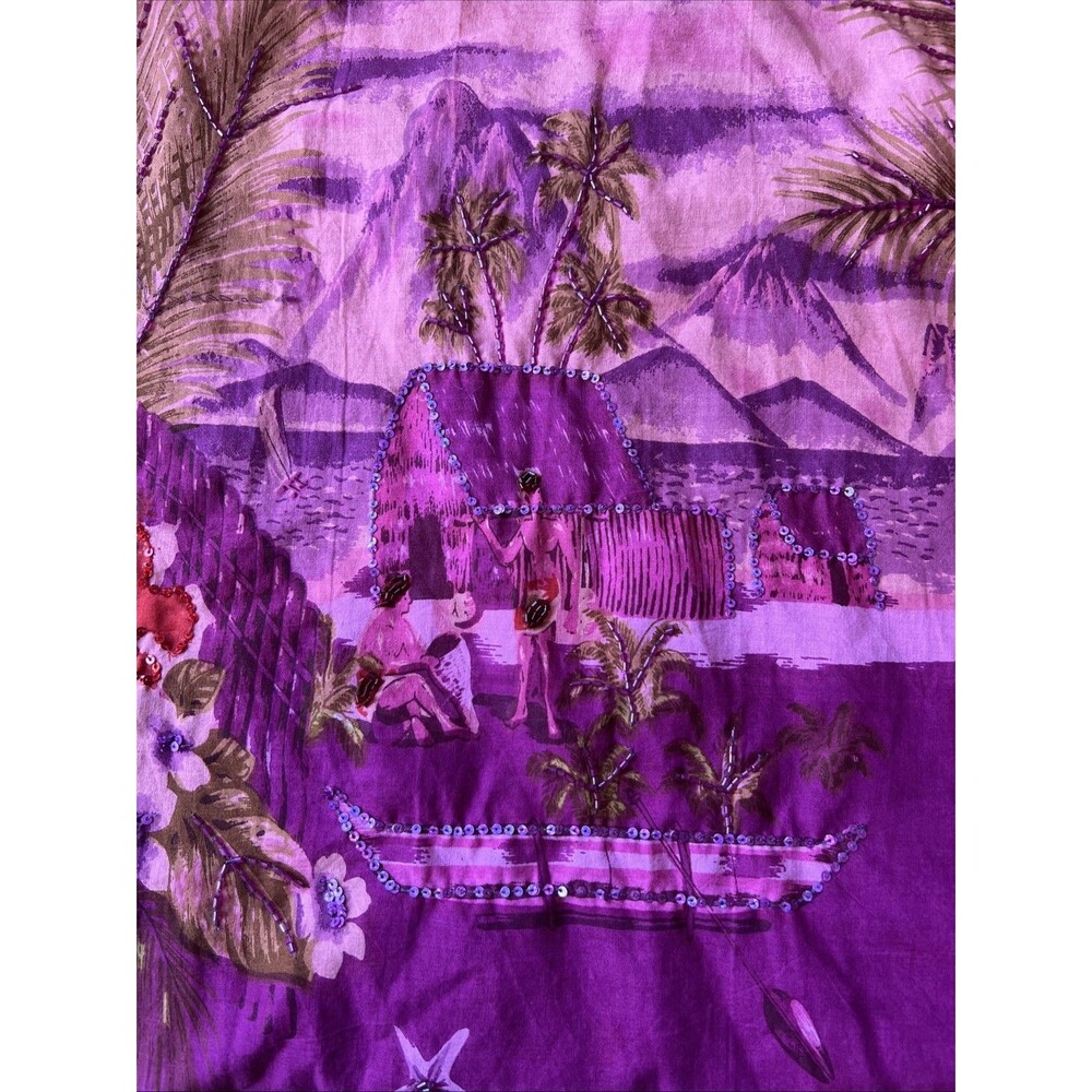 Miss Anastasia Hawaiian Village Print Maxi Skirt Pink Medium Sequins Beading NWT - Picture 9 of 16